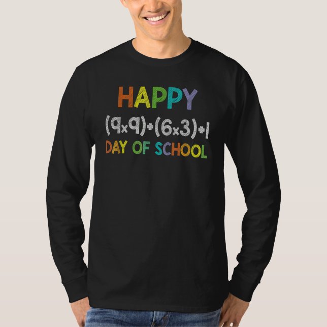 Camiseta Math Formula 100 Days Of School 100th Day Funny Cu (Frente)