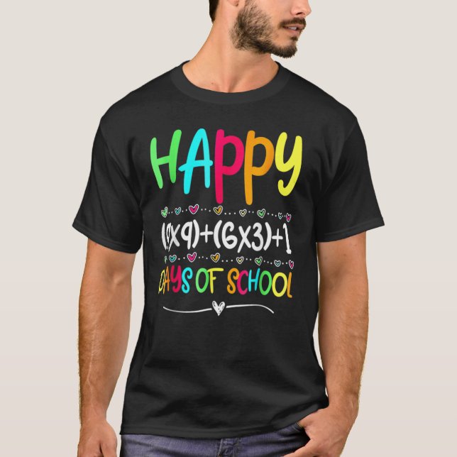 Camiseta Math Formula 100 Days Of School  Teacher Boy Girl (Frente)