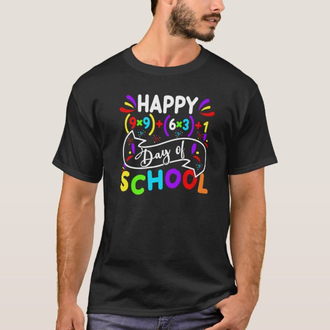 Camiseta Math Formula Happy 100 Days Of School Math Teacher (Frente)