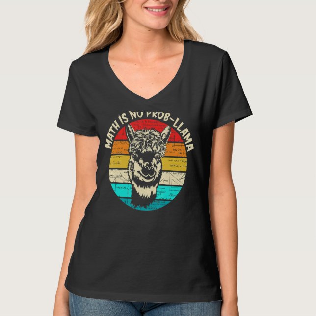 Camiseta Math Llama Professora Math Não É Prob Llama (Frente)