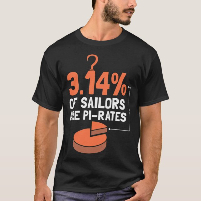 Camiseta Math Pi Pirate Engraçado (Frente)