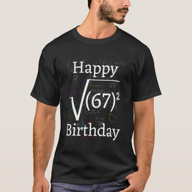 Camiseta Math Root Square Feliz 67º aniversário da Celebraç (Frente)