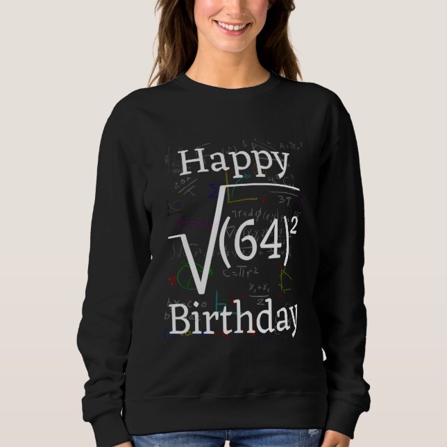 Camiseta Math Root Square Happy 64ª Celebração de Aniversár (Frente)