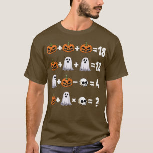 Camiseta Math Teacher Halloween Jack O Lantern Ghost Math L