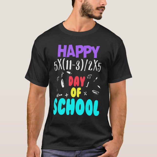 Camiseta Math Teacher Happy 100th Day of School Equations_1 (Frente)