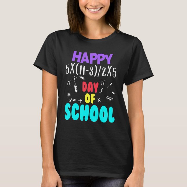 Camiseta Math Teacher Happy 100th Day of School Equations_1 (Frente)