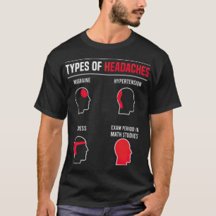 Camiseta Math Tipos de Dores de Cabeça Exam Fase Engraçada