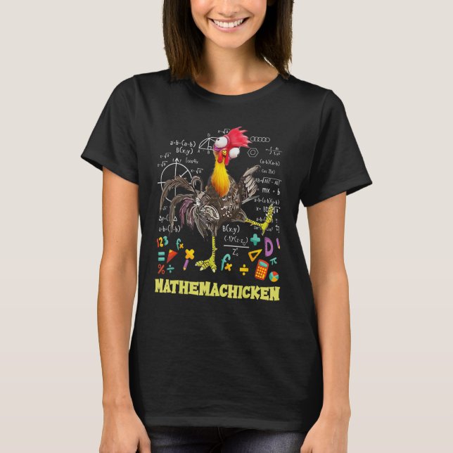Camiseta Mathemachicken professor Math lança Chi E (Frente)