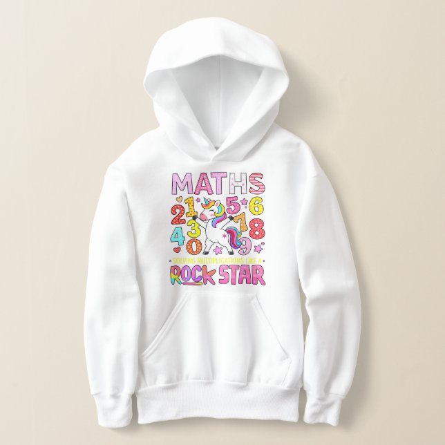 Camiseta Maths Rockstar Colorful Numbers Hoodie (Postura )