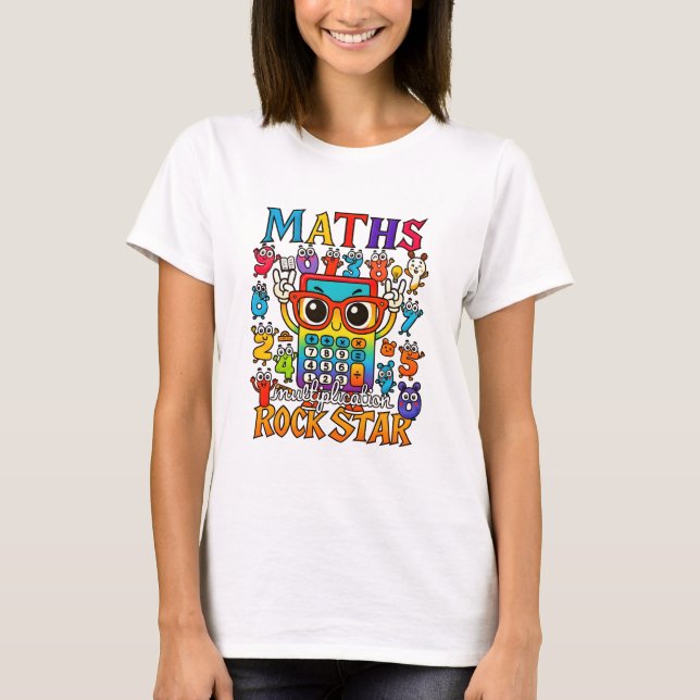 Camiseta Maths Rockstar T Shirt for Teachers and Schools (Frente)