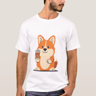 Camiseta Matinal da Patrulha do Café Corgi