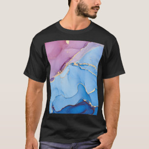 Camiseta Matizes Translúcidos Fluido: Abstrato de Tinta Álc