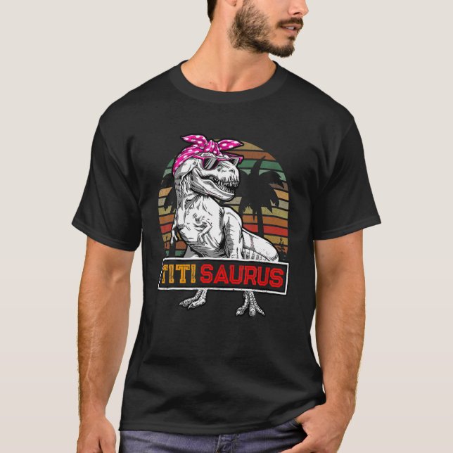 Camiseta Matriz da Família Titisaurus T Rex Dinosaur Titi S (Frente)