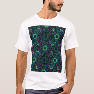 Camiseta Matriz de Circuito Neon – Simetria Techno em Movim