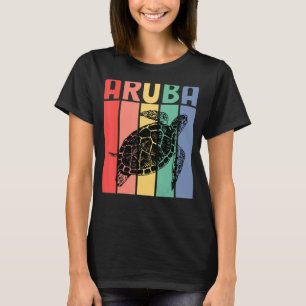 Camiseta Matriz de Férias da Família Sea Turtle Retro Aruba