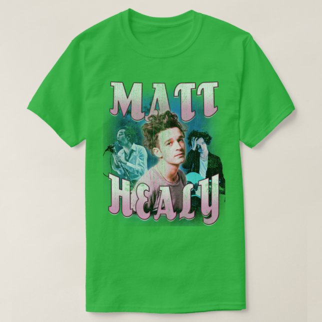 Camiseta Matt Healy A perna-de-bota de 1975 (Frente do Design)