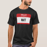 Matt Nome de etiqueta Olá Meu Nome É Matt