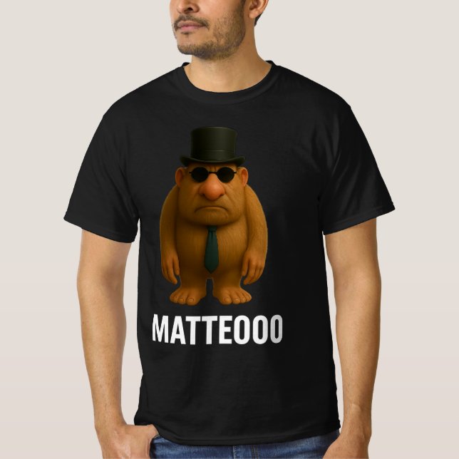 Camiseta Matteo Mateo Matteooo Meme de Brainrot Italiano  (Frente)