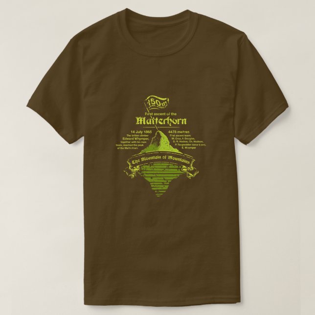 Camiseta Matterhorn 150º Ano Jubileu GREEN-DARK (Frente do Design)