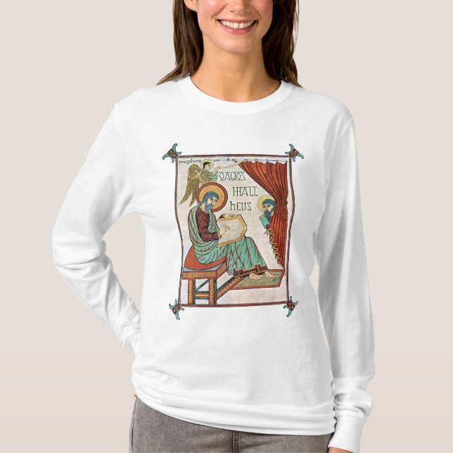 Camiseta Matthew Do Manuscrito Medieval De Lindisfarne (Frente)