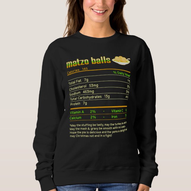 Camiseta Matzo Balls Nutrição Fata Cristo judeu de Hanukkah (Frente)