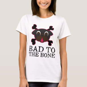 Camiseta Mau ao T do Pug do preto de osso