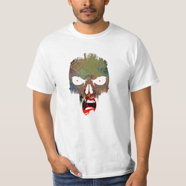 Camiseta Mau de Assustador Figurino de Gritar de Caveira de (Frente)