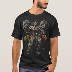 Camiseta Mau de Palhaço Assustador Balões Horror Assustador