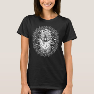 Camiseta Mau Eye Hamsa Mão Mandala Yoga Espírito De Meditaç