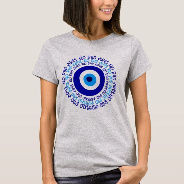 Camiseta Mau Eye No Bad Vibes Spiritual Art Classic T-shir (Frente)