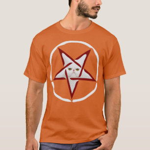 Camiseta Mau Gato Engraçado Pentagrama Invertido Piada Satâ