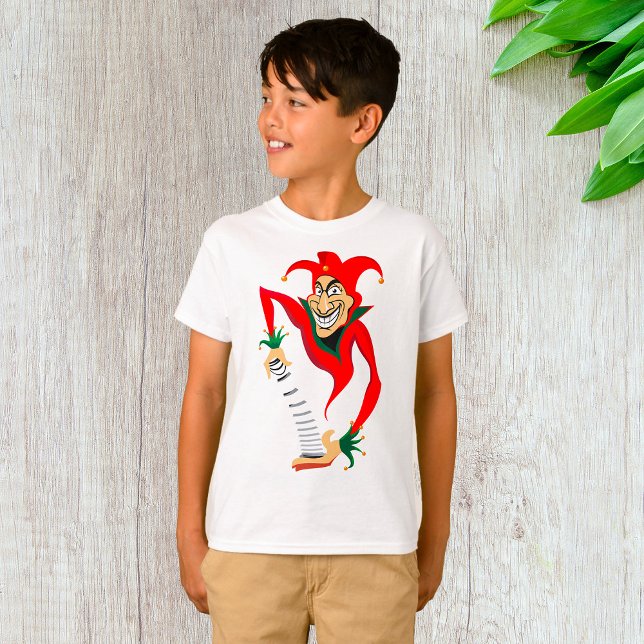 Camiseta Mau Grinning Jester Joker com Jack-in-the-Box (Criador carregado)