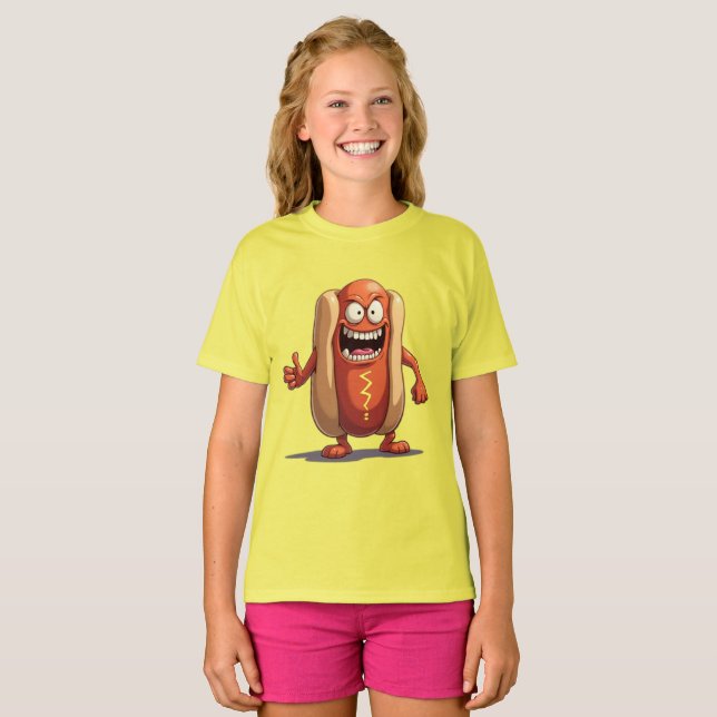 Camiseta MAU HOT DOG dos Monstros da comida (Frente Completa)