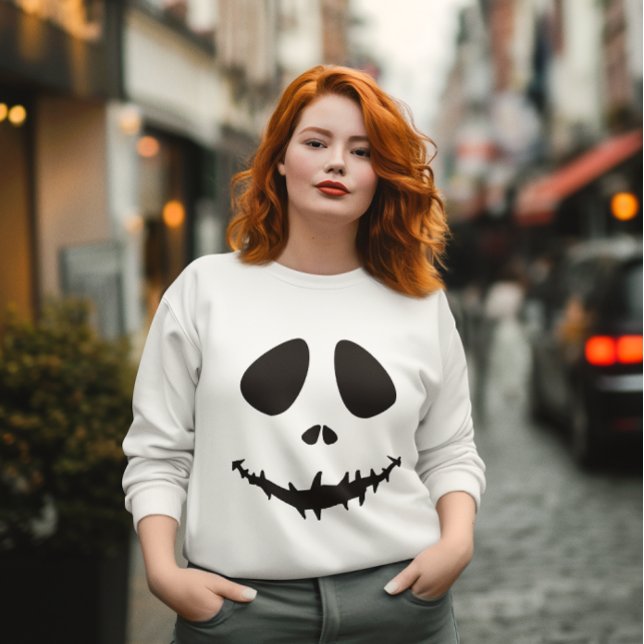 Camiseta Mau Jack Grinning Ghoul, Monstro Grimace (Halloween Face with Sewn Mouth Graphic Sweatshirt Pullover Hoodie Design)