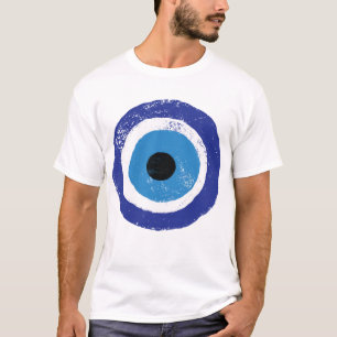 Camiseta Mau Olho Artístico Azul Grego
