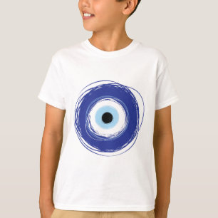 Camiseta Mau Olho Artístico Azul Grego