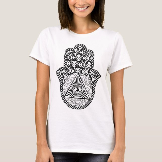 Camiseta Mau Proteção Olhos Hamsa Tee (Frente)