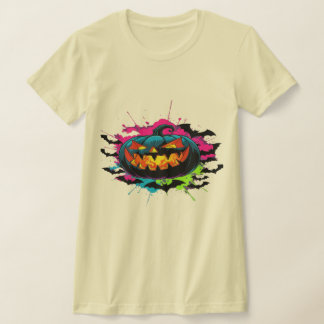 Camiseta Mau Pumpkin Halloween Tee - Assustador brilhante