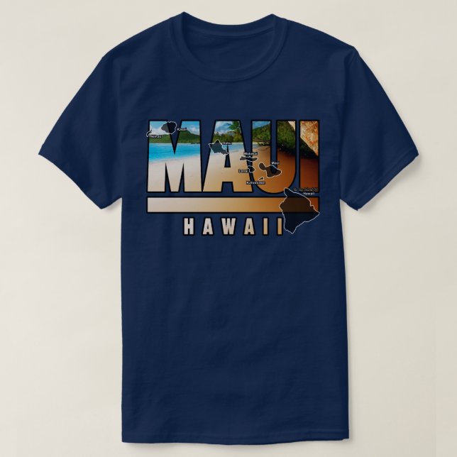 Camiseta Maui Havaí Com Ilhas Havaianas (Frente do Design)