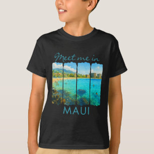 Camiseta Maui Havaí Viagem Viagem Pincelada Encontre-me Em