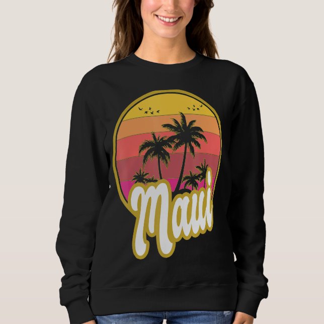 Camiseta Maui Hawaii Beach Retro Sunset (Frente)