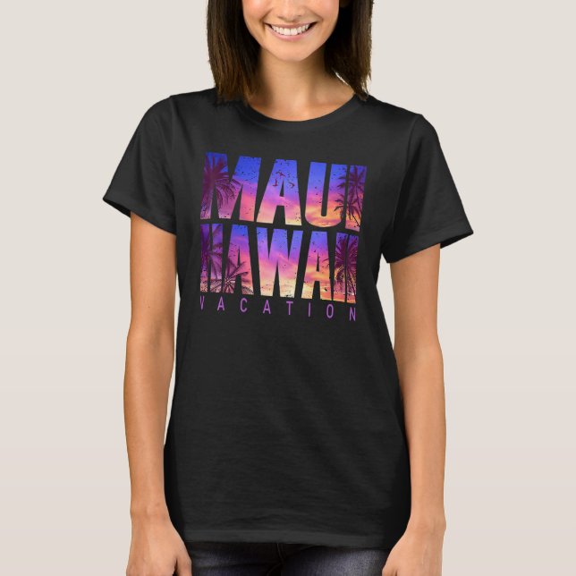 Camiseta Maui Hawaii Beach Summer Vacation Matching Family  (Frente)