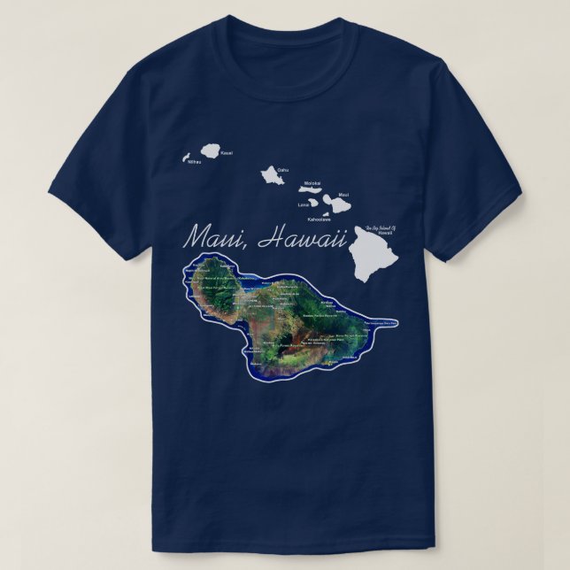 Camiseta Maui Hawaii Com Ilhas Havaianas (Frente do Design)