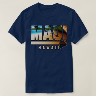 Camiseta Maui Hawaii Com Ilhas Havaianas