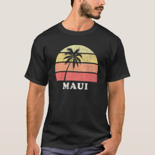 Camiseta Maui Hawaii Havaiano Vintage 70s Retro Palm Tree T