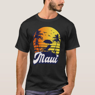 Camiseta Maui Hawaii Hawaii Hawaiian Sunset Beach Retro