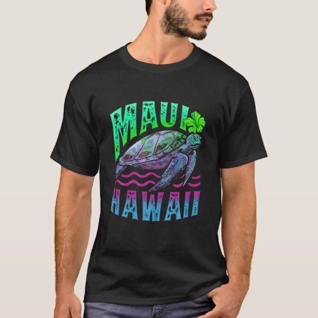 Camiseta Maui Hawaii Hawaii Ilhas Tropicais Tartaruga Vi (Frente)
