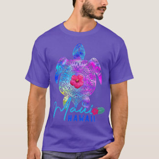 Camiseta Maui Hawaii Hawaiian Tie Dye Sea Turtle Vacation S