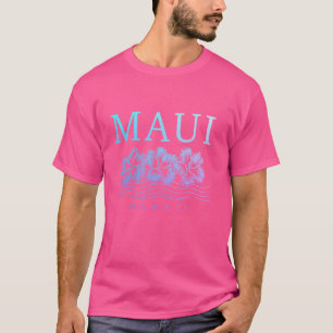 Camiseta Maui Hawaii Hibiscus Hawaiian Flores Souvenir Sur
