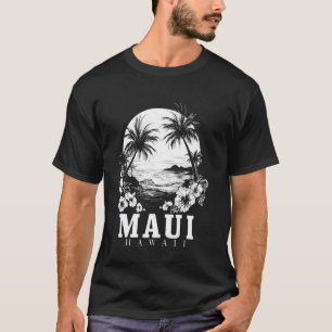 Camiseta Maui Hawaii Hibiscus Hawaiian Flores Souvenir Sur